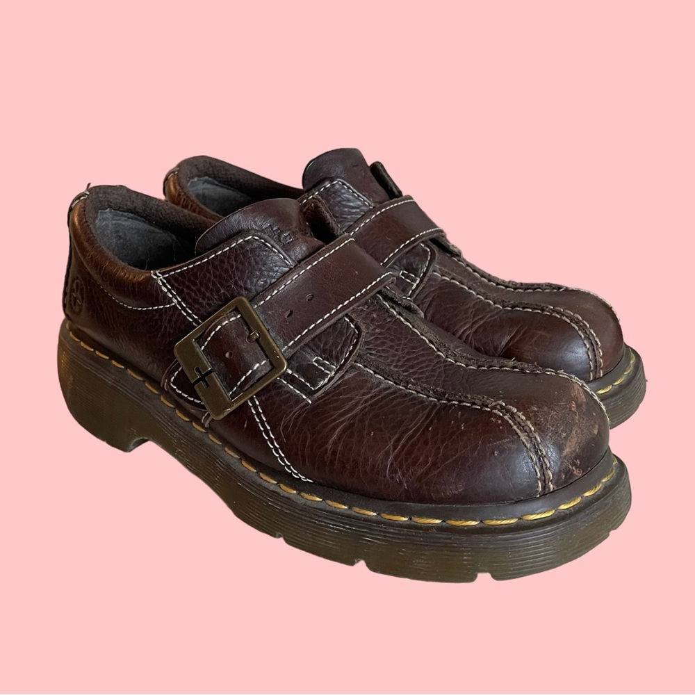 Slightly Worn Slip-on Brown Vintage Doc Martens Size 9